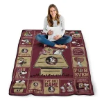 florida state seminoles snoopy love garnet quilt blanket best selling