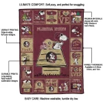 florida state seminoles snoopy love garnet quilt blanket best selling