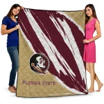 florida state seminoles stroke art garnet white quilt blanket best selling