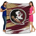 florida state seminoles wild lines garnet white quilt blanket best selling