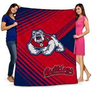 fresno state bulldogs arrow layers red quilt blanket best selling
