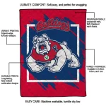 fresno state bulldogs block border red quilt blanket best selling