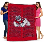 fresno state bulldogs bold red quilt blanket best selling