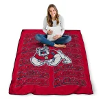 fresno state bulldogs bold red quilt blanket best selling