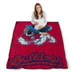 fresno state bulldogs brick grid red quilt blanket best selling