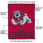 fresno state bulldogs brick grid red quilt blanket best selling