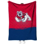 fresno state bulldogs dot illusion red quilt blanket best selling