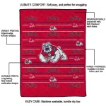 fresno state bulldogs handdrawn stripes red quilt blanket best selling