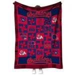 fresno state bulldogs helmet heart red quilt blanket best selling
