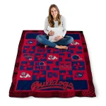 fresno state bulldogs helmet heart red quilt blanket best selling