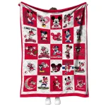 fresno state bulldogs mickey mouse motif red white quilt blanket best selling