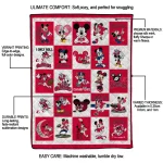 fresno state bulldogs mickey mouse motif red white quilt blanket best selling