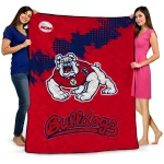 fresno state bulldogs paint trail red quilt blanket best selling