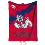 fresno state bulldogs paint trail red quilt blanket best selling