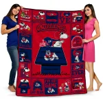 fresno state bulldogs snoopy love red quilt blanket best selling