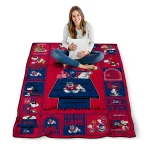 fresno state bulldogs snoopy love red quilt blanket best selling