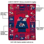fresno state bulldogs snoopy love red quilt blanket best selling