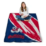 fresno state bulldogs stroke art red white quilt blanket best selling