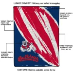 fresno state bulldogs stroke art red white quilt blanket best selling