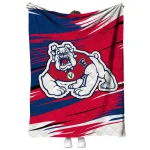 fresno state bulldogs wild lines red white quilt blanket best selling