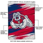 fresno state bulldogs wild lines red white quilt blanket best selling