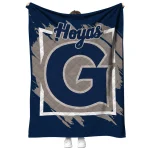 georgetown hoyas block border blue quilt blanket best selling