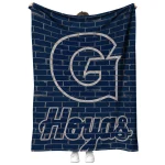 georgetown hoyas brick grid blue quilt blanket best selling