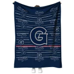 georgetown hoyas handdrawn stripes blue quilt blanket best selling