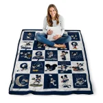 georgetown hoyas mickey mouse motif blue white quilt blanket best selling