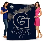 georgetown hoyas paint trail blue quilt blanket best selling