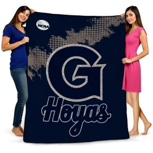georgetown hoyas paint trail blue quilt blanket best selling