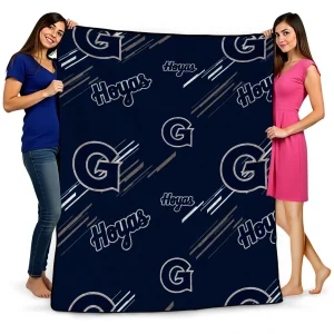 georgetown hoyas sketch lines blue quilt blanket best selling