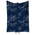 georgetown hoyas sketch lines blue quilt blanket best selling