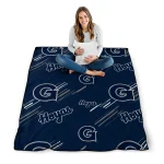 georgetown hoyas sketch lines blue quilt blanket best selling