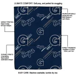 georgetown hoyas sketch lines blue quilt blanket best selling