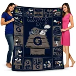 georgetown hoyas snoopy love blue quilt blanket best selling