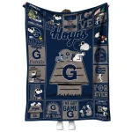georgetown hoyas snoopy love blue quilt blanket best selling