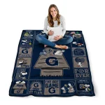 georgetown hoyas snoopy love blue quilt blanket best selling