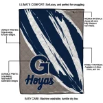georgetown hoyas stroke art blue white quilt blanket best selling
