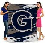 georgetown hoyas wild lines blue white quilt blanket best selling