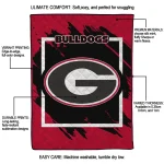 georgia bulldogs block border red quilt blanket best selling