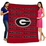 georgia bulldogs bold red quilt blanket best selling