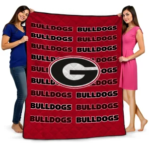 georgia bulldogs bold red quilt blanket best selling