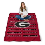 georgia bulldogs bold red quilt blanket best selling