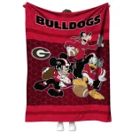 georgia bulldogs disney football red quilt blanket best selling