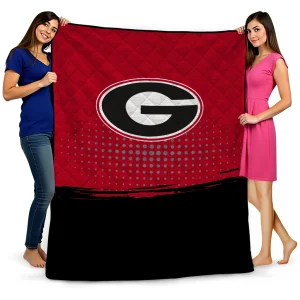 georgia bulldogs dot illusion red quilt blanket best selling