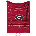 georgia bulldogs handdrawn stripes red quilt blanket best selling