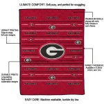 georgia bulldogs handdrawn stripes red quilt blanket best selling