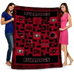 georgia bulldogs helmet heart red quilt blanket best selling