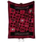 georgia bulldogs helmet heart red quilt blanket best selling